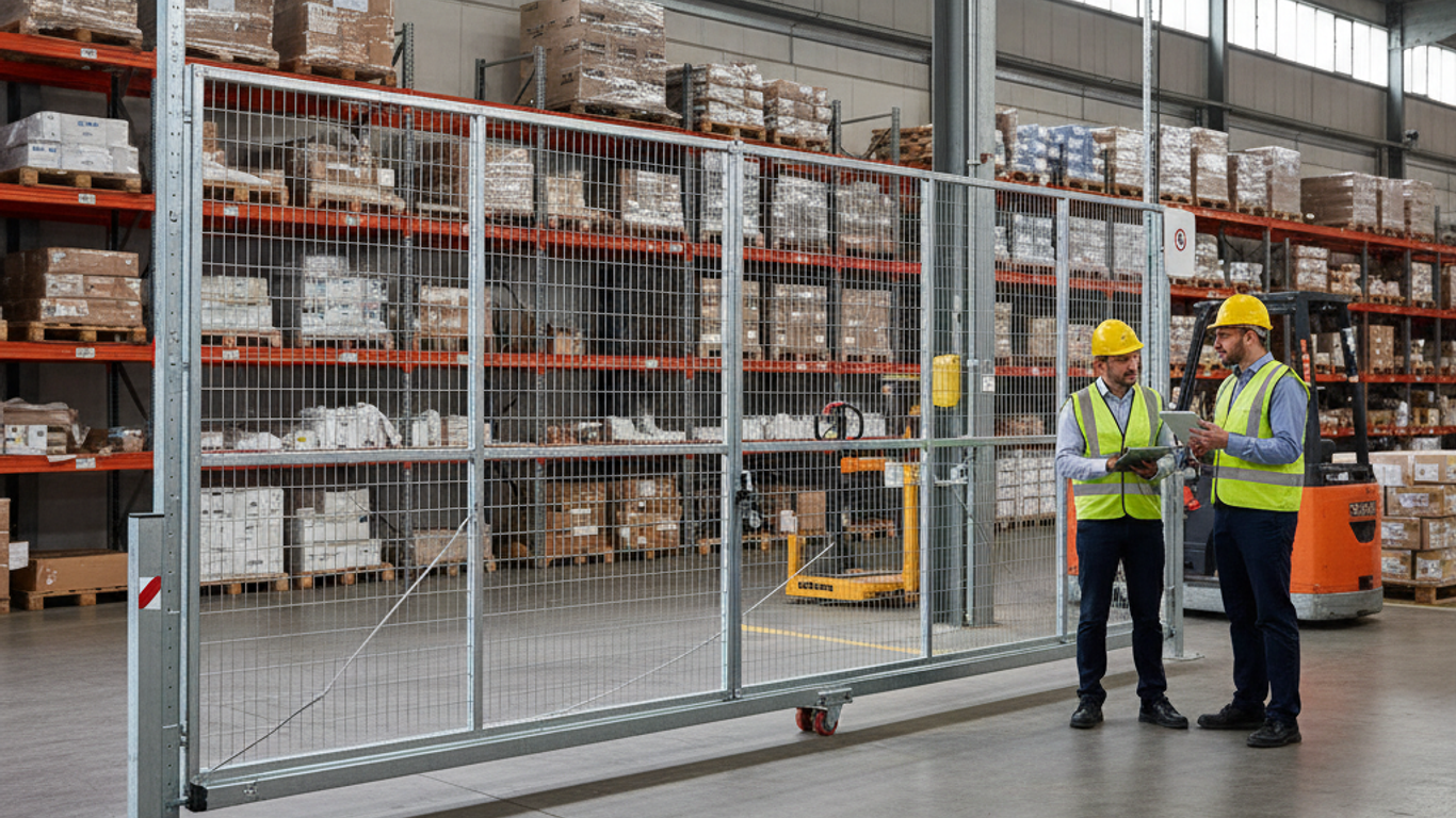 Installation d'un portail de chantier