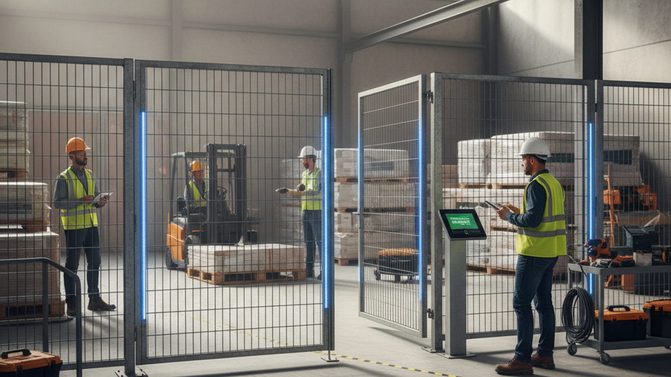 Composants d'un portail de chantier connecté — motorisation et contrôle d'accès