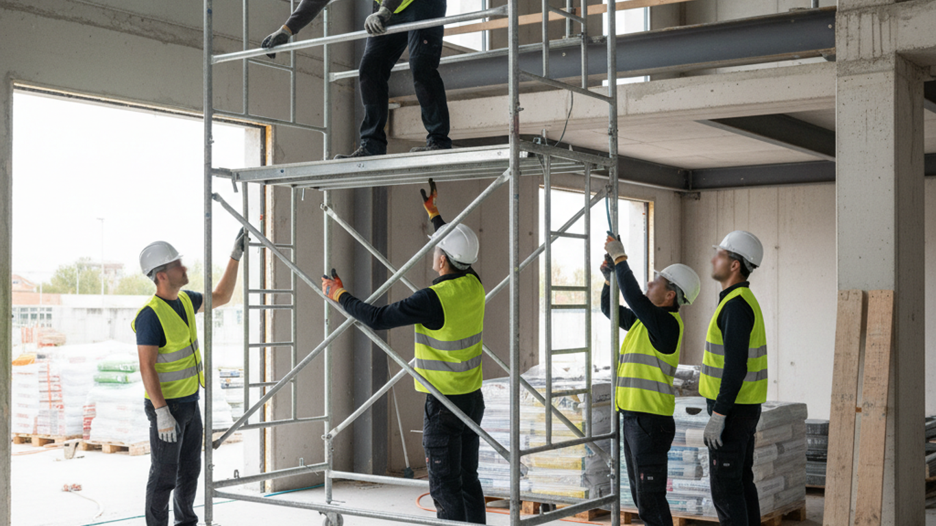 Installation sécurisée d'un échafaudage fixe : les étapes essentielles