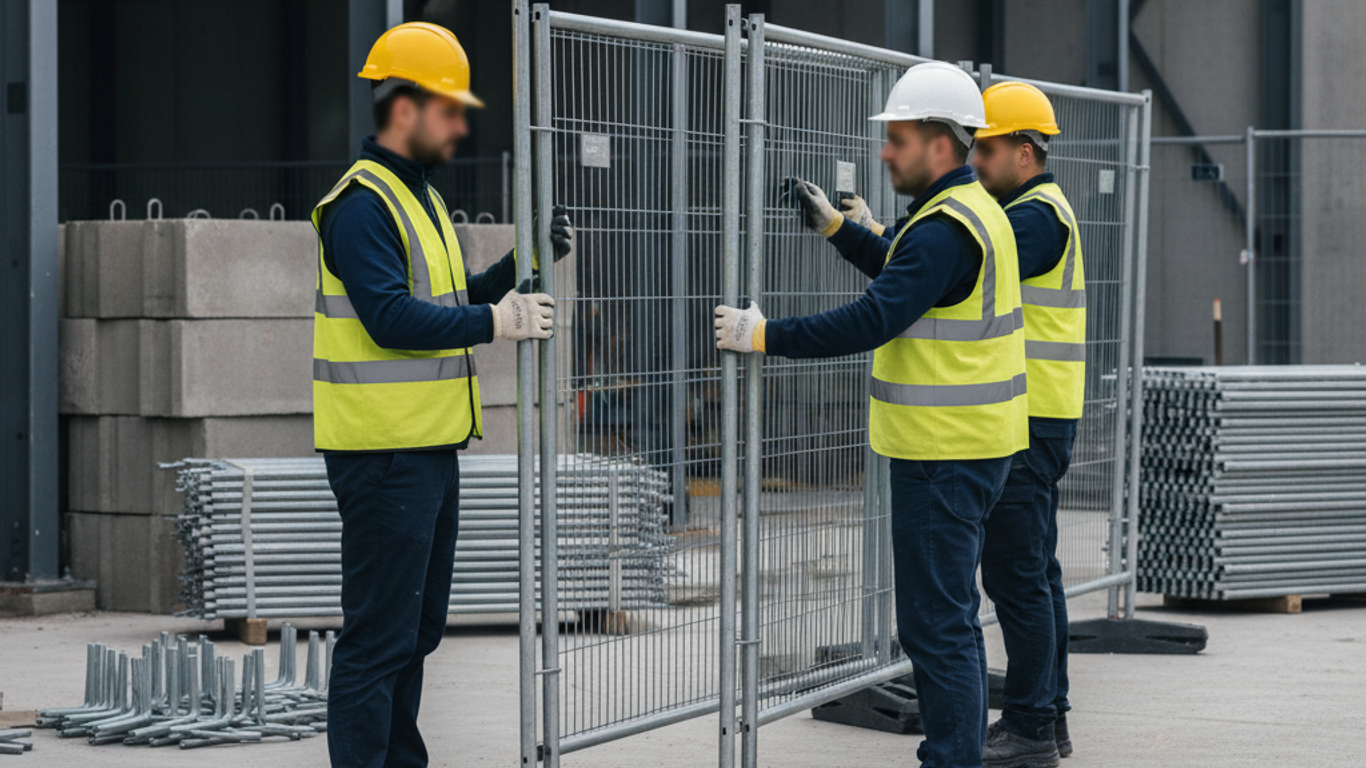 Préparation et planification de l'installation des barrières Heras