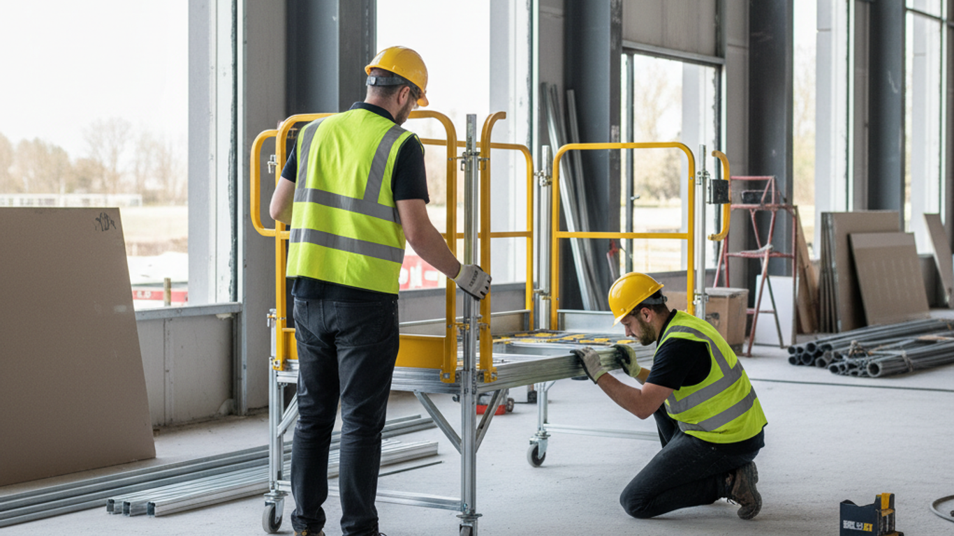 Préparation avant l'installation d'une plateforme de travail