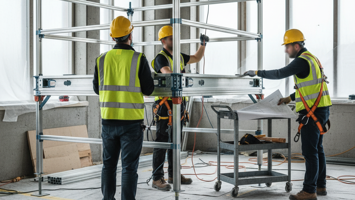 Installation technique d'une plateforme de travail