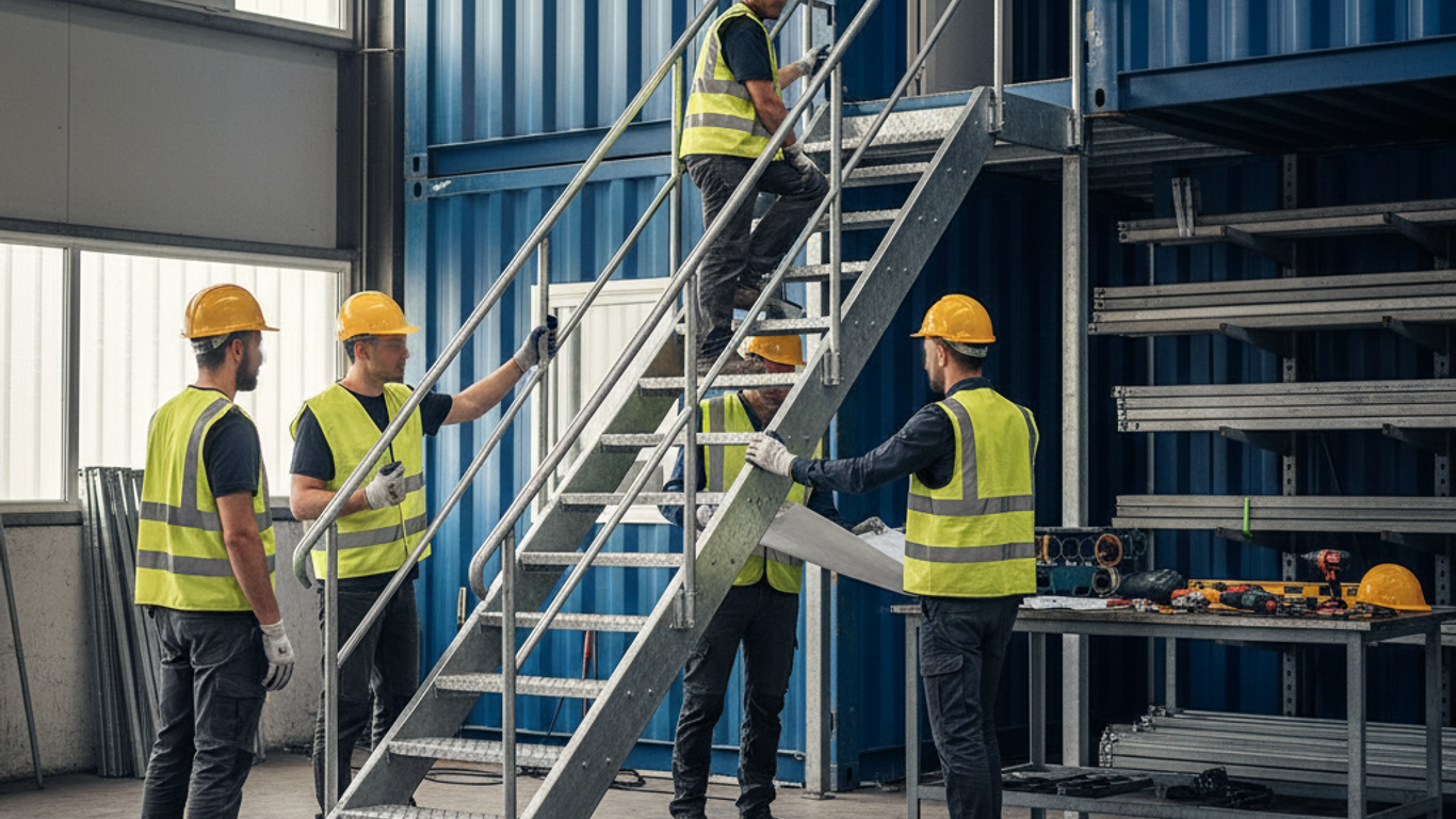 Comparaison modèles escaliers conteneurs bases vie chantier