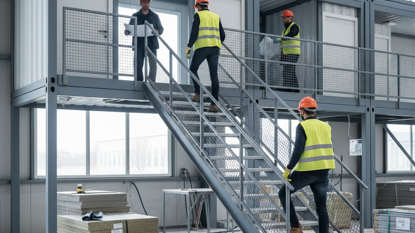 Choisir les bons escaliers conteneurs pour bases vie chantier BTP
