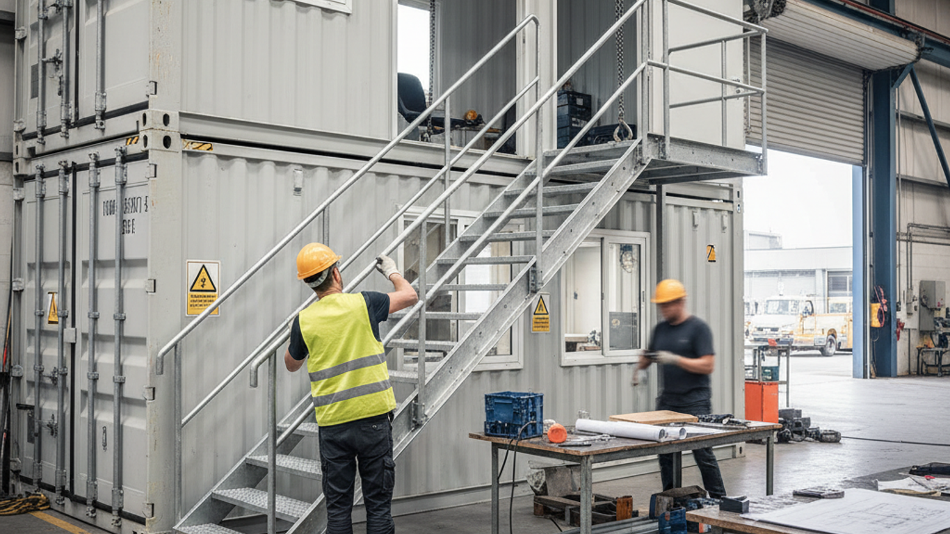 Normes et réglementations de sécurité escaliers conteneurs bases vie