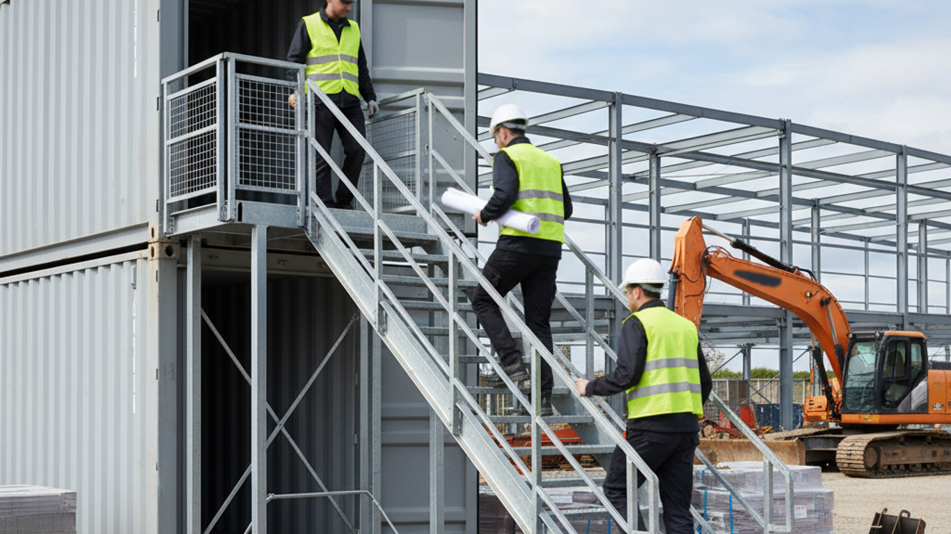Escaliers conteneurs bases vie : guide complet pour une installation efficace et sécurisée