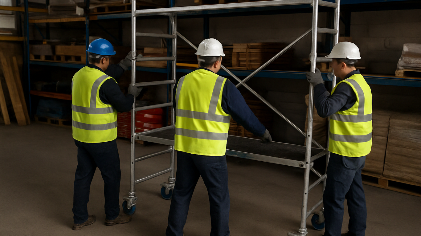 Vérifications de stabilité et conformité après installation d'un échafaudage roulant