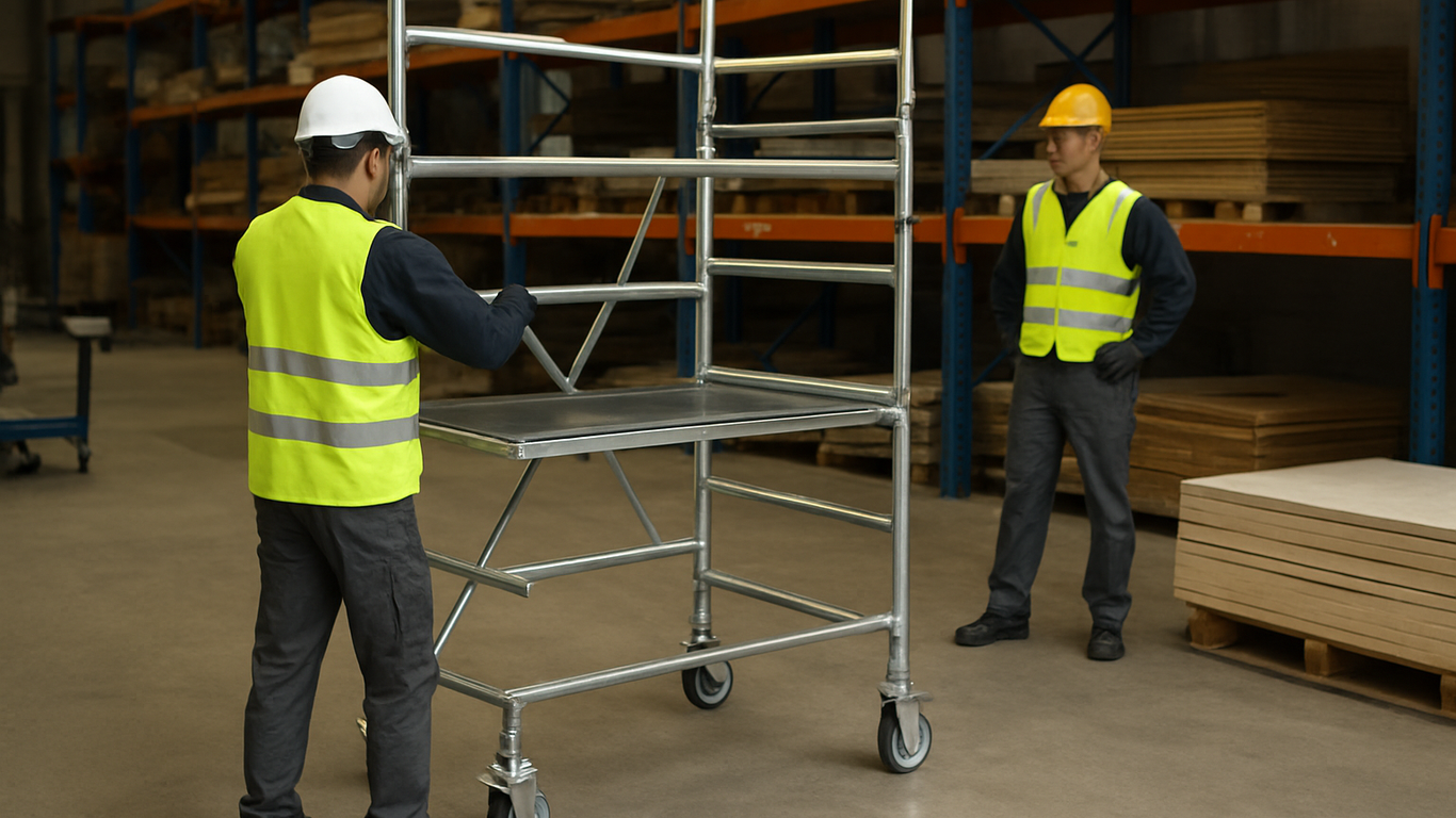 Organisation du travail et optimisation du temps sur échafaudage roulant