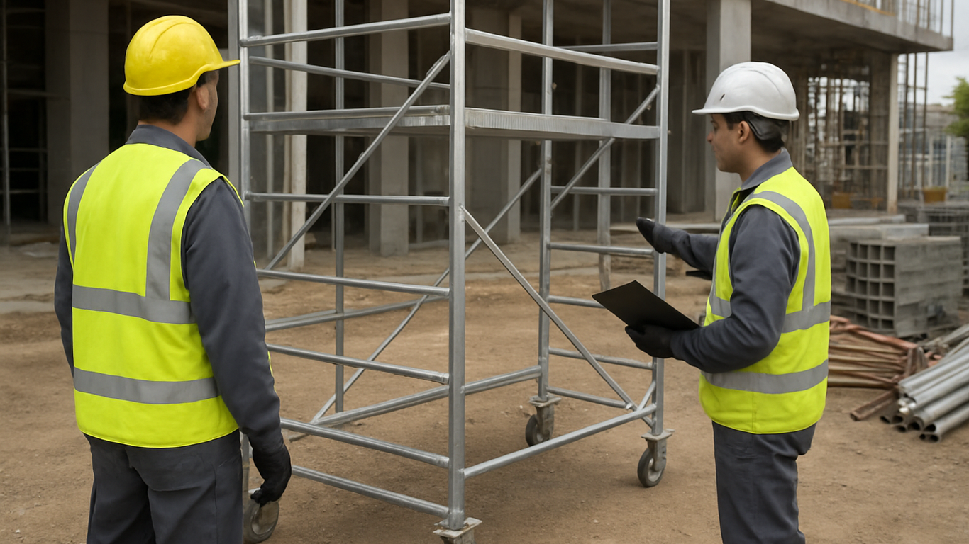 Sécurisez votre chantier : vérifications essentielles avant d'utiliser un échafaudage roulant