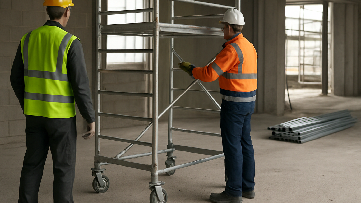 Risques de chutes sur un échafaudage roulant