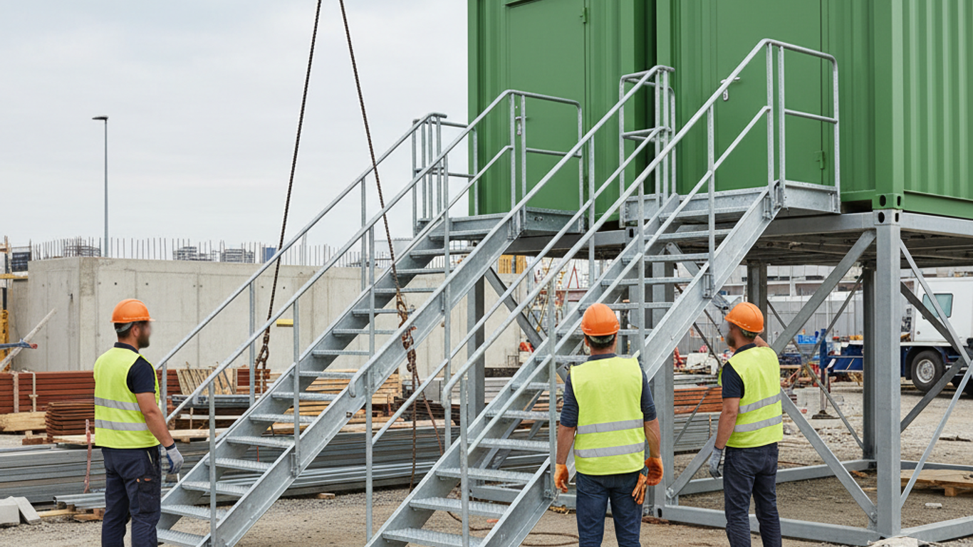 Installation d'escaliers conteneurs : étapes clés pour garantir la sécurité
