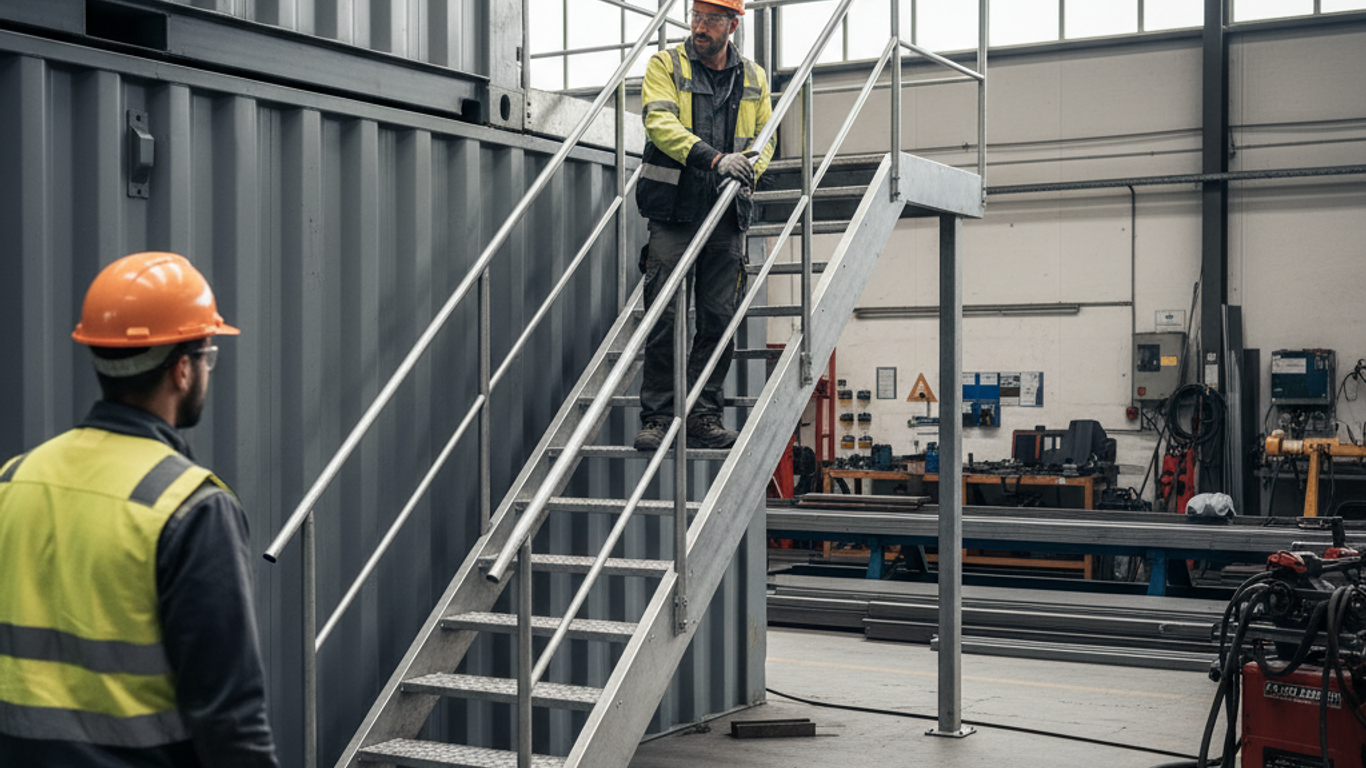 Conformité et normes escaliers conteneurs bases vie