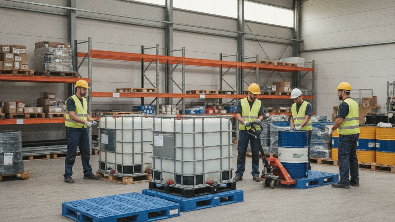 Installation et utilisation correcte d'un bac de rétention sur chantier