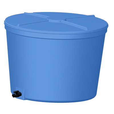 Cuve à eau verticale ronde hors sol 1500 litres équipée filtre et vanne