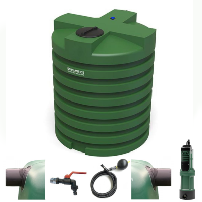Cuve à eau ronde 5000 litres avec système de pompe pour le jardin