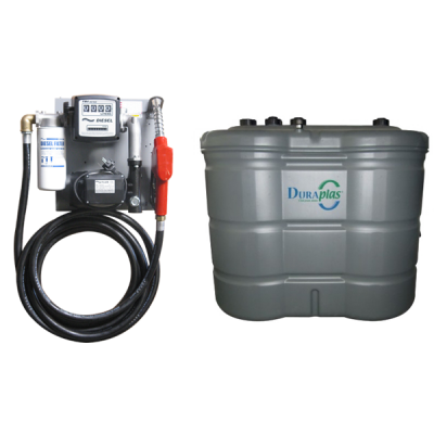 Cuve station-service PEHD 1000 L double paroi GNR / FIOUL sur platine murale