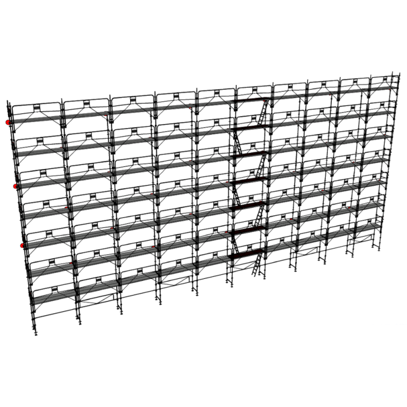 Échafaudage façadier DUO-45 - Lot 496 m2