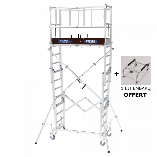 Echafaudage x-tower tÉlescopique avec plinthes comabi- tubesca en aluminium  - SPE