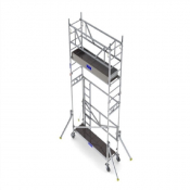 Echafaudage roulant alu Grutable. Travaux sur Banches