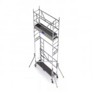 Echafaudage roulant alu Grutable. Travaux sur Banches