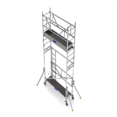 Echafaudage roulant alu Grutable. Travaux sur Banches