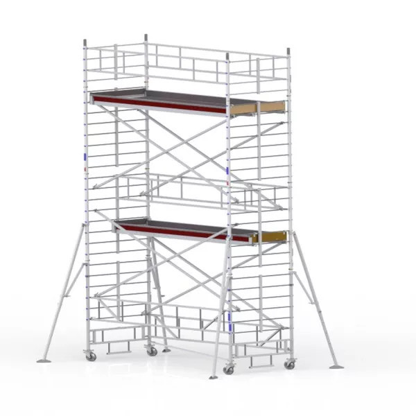 Echafaudage roulant alu longueur 2,27 m et grande largeur 1,30 m