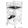 Echafaudage roulant alu plateforme carré de 2,5 x 2,5 m