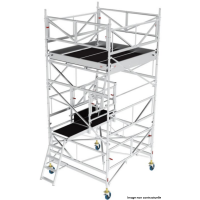 Echafaudage roulant alu plateforme carré de 2,5 x 2,5 m Echafaudage roulant alu plateforme carré de 2,5 x 2,5 m