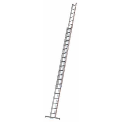 Echelle alu coulissante à corde 3 plans sabots articulés