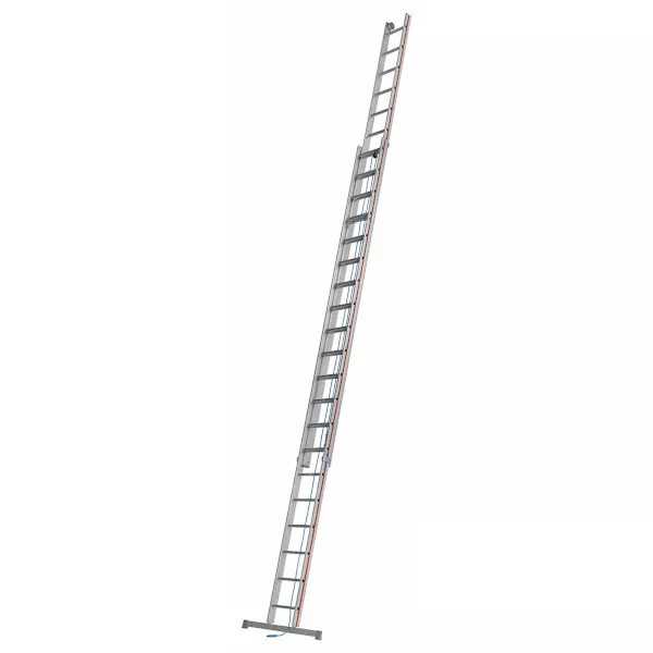 Echelle alu coulissante à corde 3 plans sabots articulés