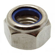 Ecrous hexagonaux indésserables bague nylon INOX A2 DIN 985