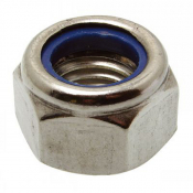 Ecrous hexagonaux indesserables lubrifiés avec bague nylon INOX A2 DIN 985
