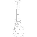 Elingue de levage câble acier 4 brins avec crochet à oeillet