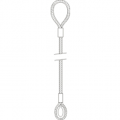 Elingue de levage câble acier boucle/cossée Système S max 3,2T
