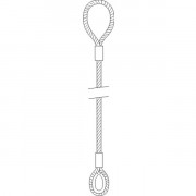 Elingue de levage câble acier boucle/cossée Système S max 3,2T