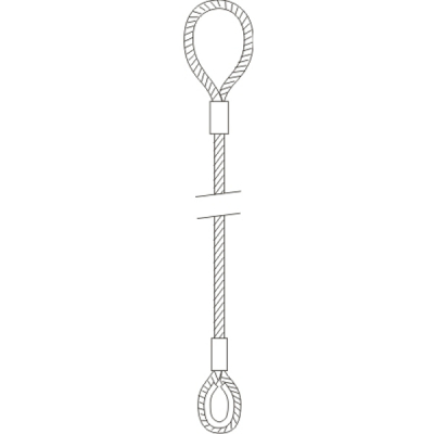 Elingue de levage câble acier boucle/cossée Système S max 3,2T