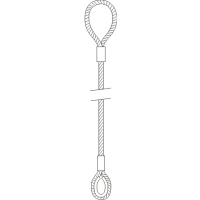 Elingue de levage câble acier boucle/cossée Système S max 3,2T