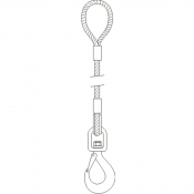 Elingue de levage câble acier boucle/crochet automatique Système S max 3,2T
