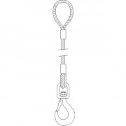 Elingue de levage câble acier boucle/crochet automatique Système S max 3,2T