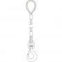 Elingue de levage câble acier boucle/crochet automatique Système S max 3,2T