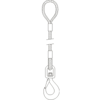 Elingue de levage câble acier boucle/crochet automatique Système S max 3,2T Elingue de levage câble acier boucle/crochet automatique Système S max 3,2T