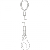 Elingue de levage câble acier boucle/crochet Système S max 3,2T