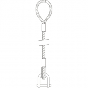 Elingue de levage câble acier boucle/manille droite Système S max 3,2T