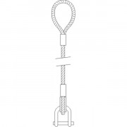 Elingue de levage câble acier boucle/manille droite Système S max 3,2T