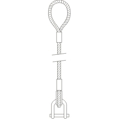 Elingue de levage câble acier boucle/manille droite Système S max 3,2T