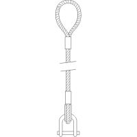 Elingue de levage câble acier boucle/manille droite Système S max 3,2T Elingue de levage câble acier boucle/manille droite Système S max 3,2T