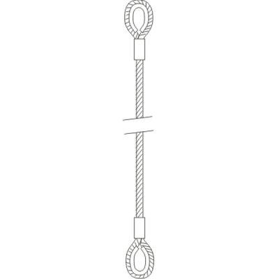 Elingue de levage câble acier cossée/cossée Système S max 3,2 T