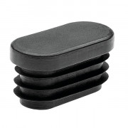 Embout plastique noir rectangulaire arrondi ovale intérieur cannelé