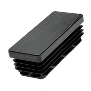 Embout plastique noir rectangulaire intérieur cannelé