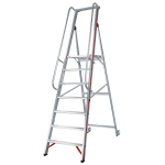 Escabeau mobile plate-forme avec longue main courante